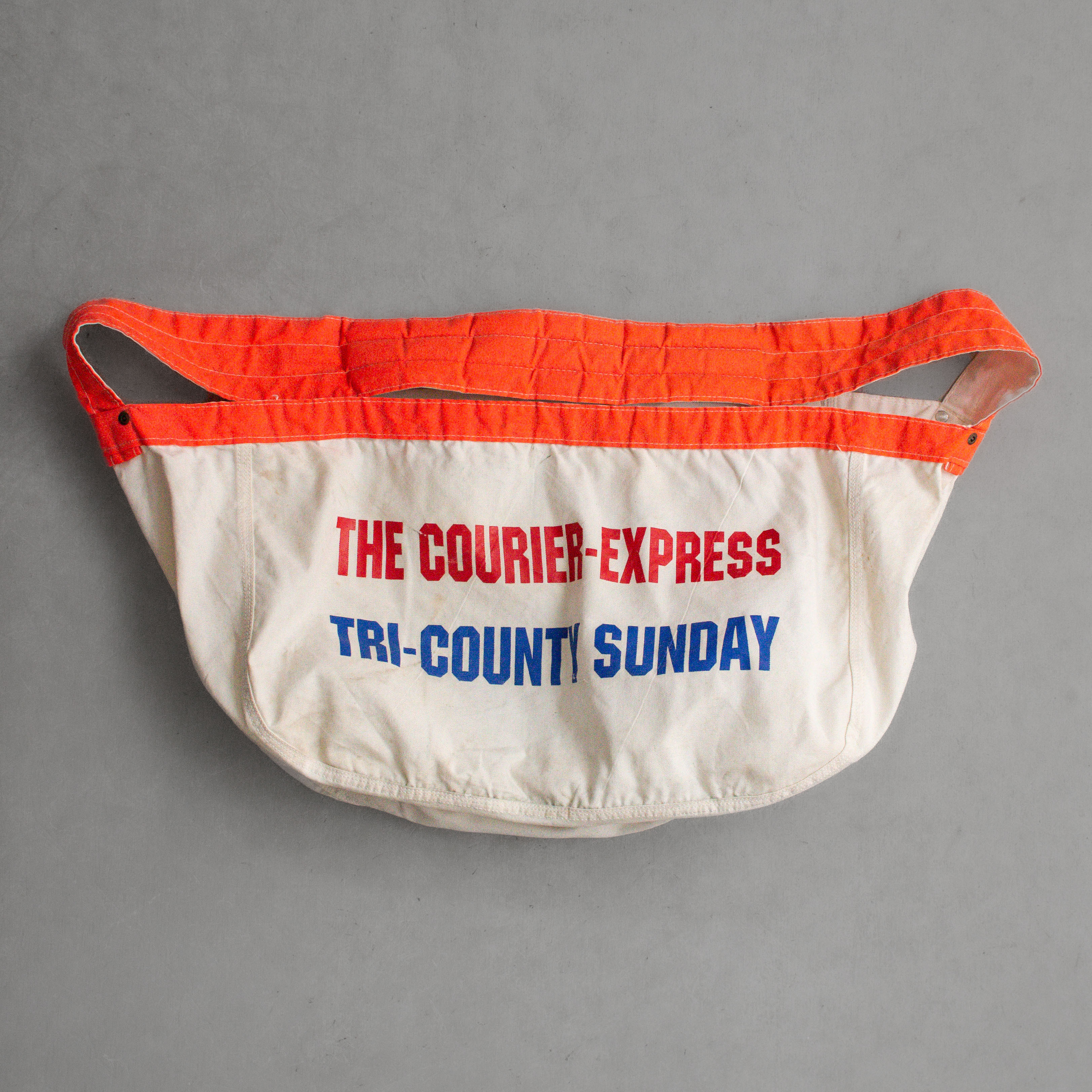 VINTAGE PAPERBOY CANVAS BAG 美國 米白 橘 報童 帆布 側背包 B