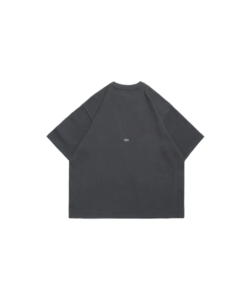 PERSEVERE TEXTURED WAFFLE KNIT T-SHIRT - DARK GREY