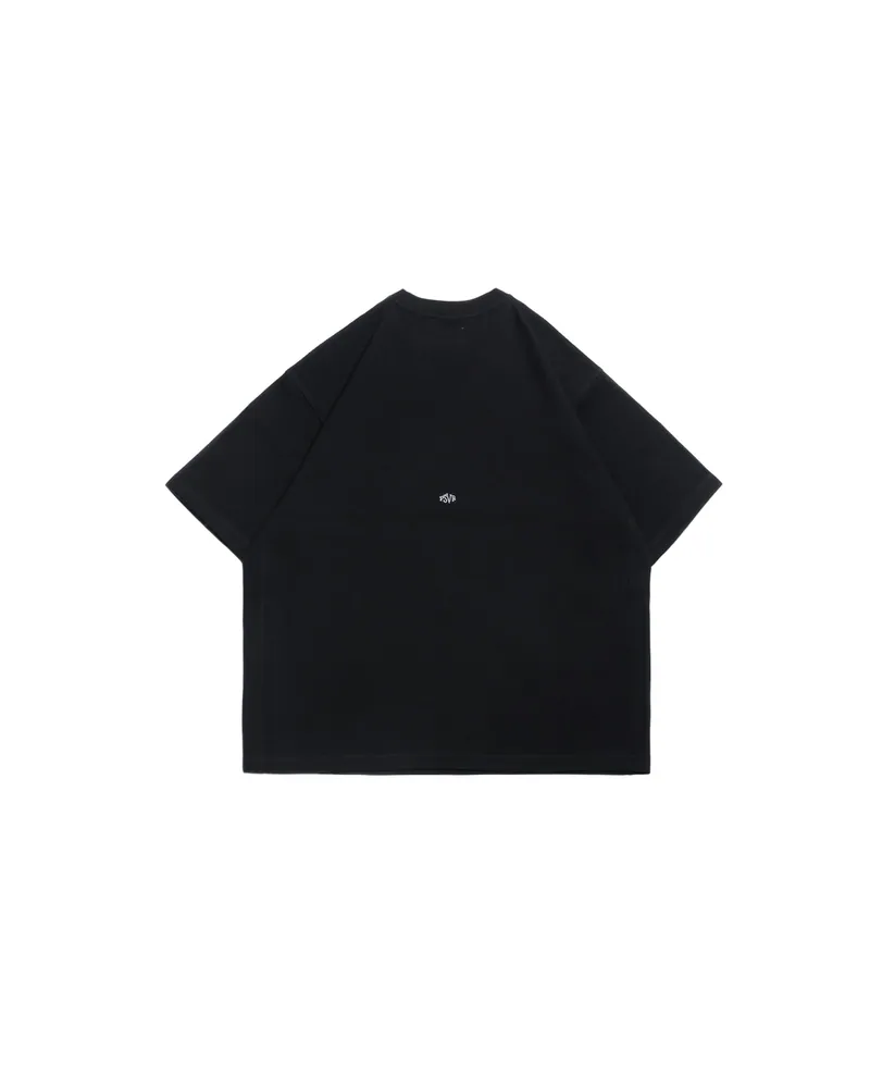 PERSEVERE TEXTURED WAFFLE KNIT T-SHIRT - BLACK