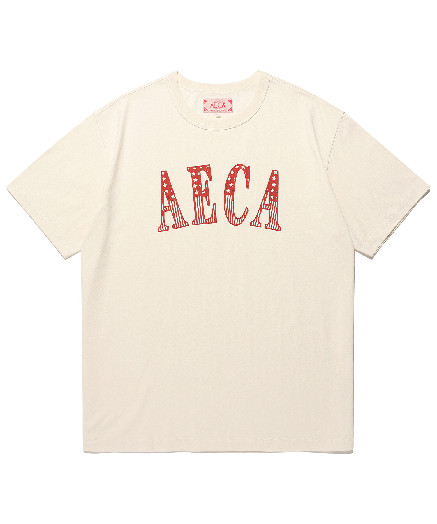 AECA CLASSIC LOGO DISTRESSED HALF SLEEVE TEE ECRU AW2602TS25EC
