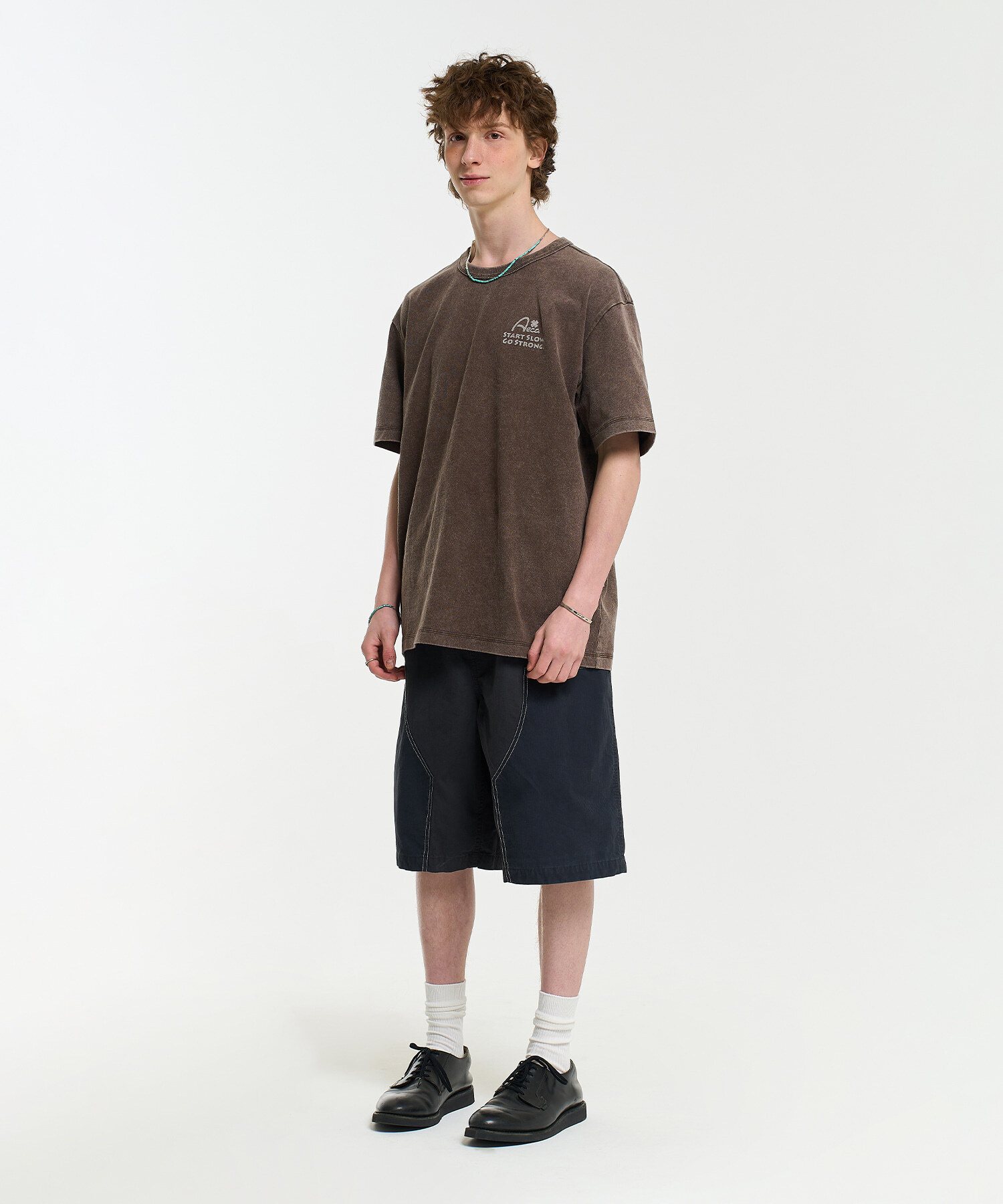 AECA START SLOW GO STRONG HALF SLEEVE TEE BROWN AW2602TS27BR