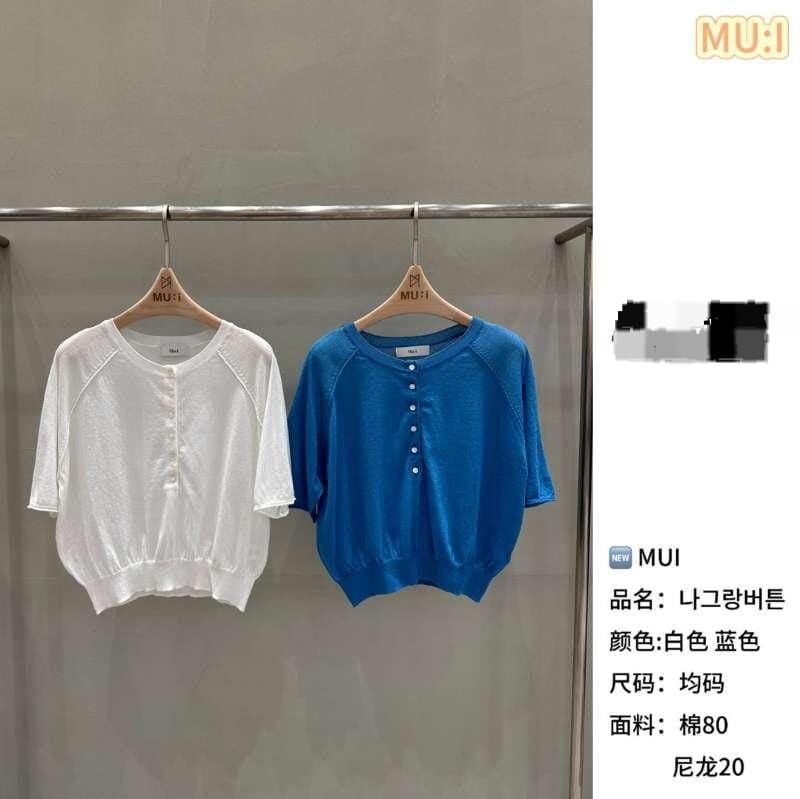 MU6203 排扣肩線針織上衣