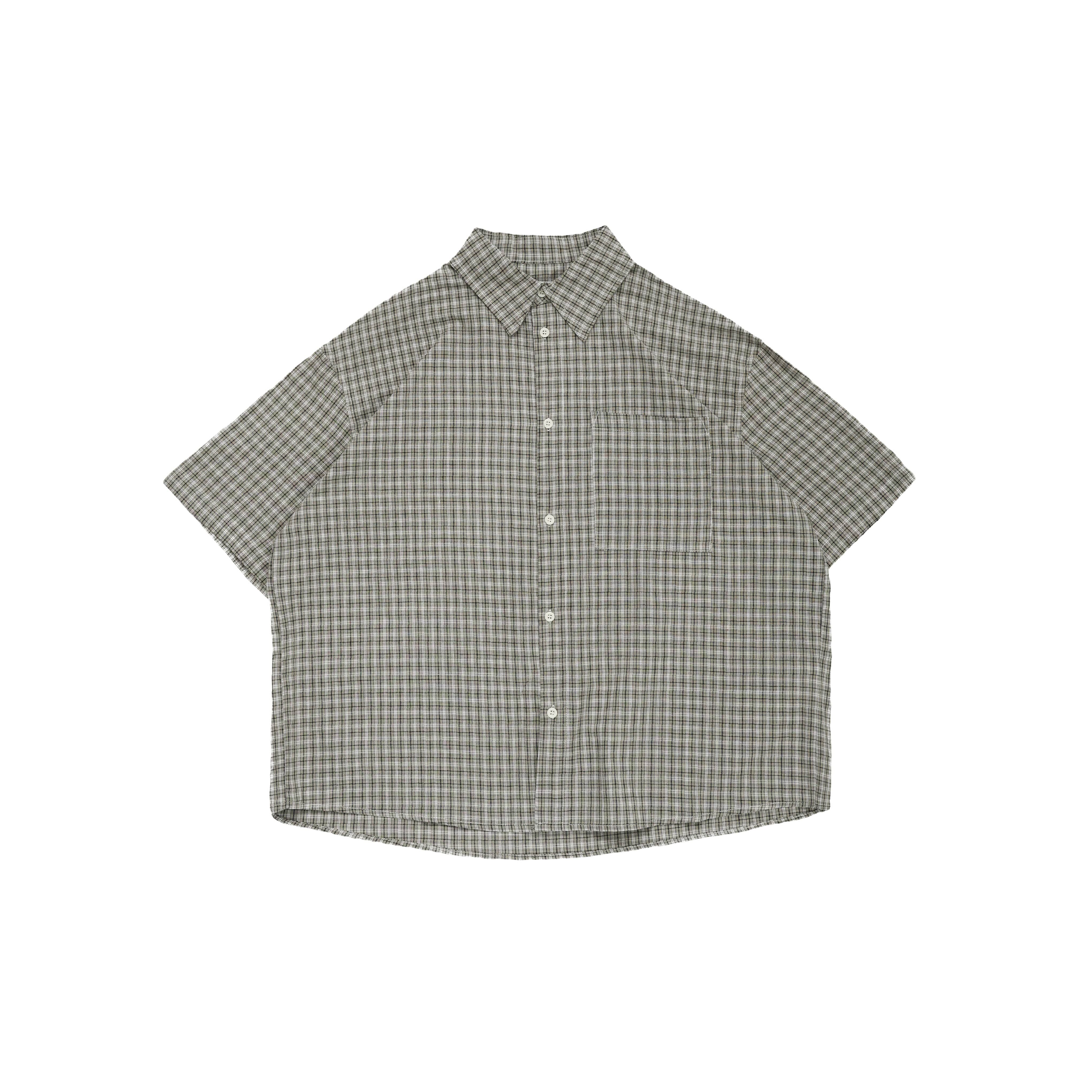 灰綠格紋復古襯衫 Urban Plaid Shirt ST-007