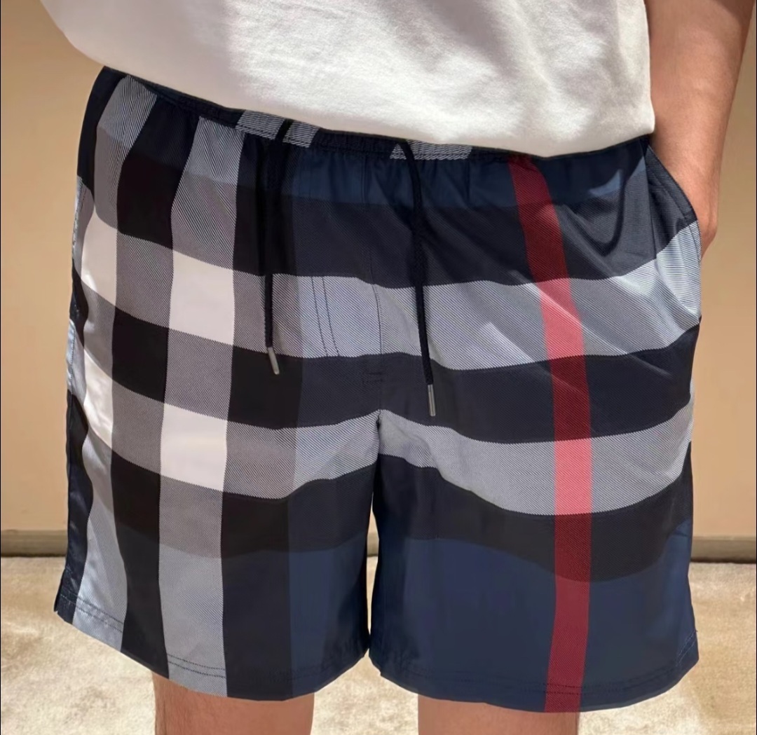 BBR 深藍色 格仔 短褲