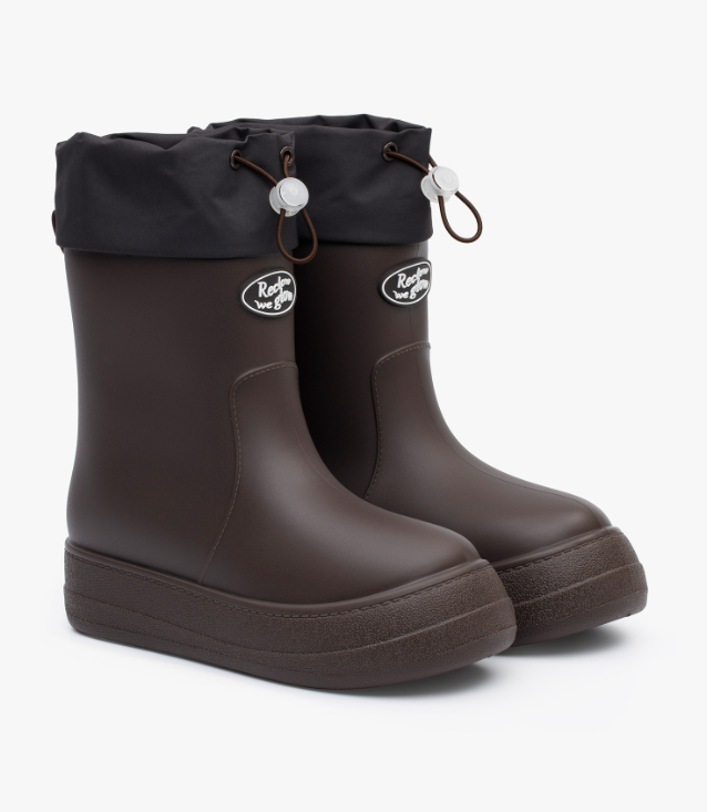 CR260505-C73 RE-RAIN SHIRRING BOOTS CHOCO