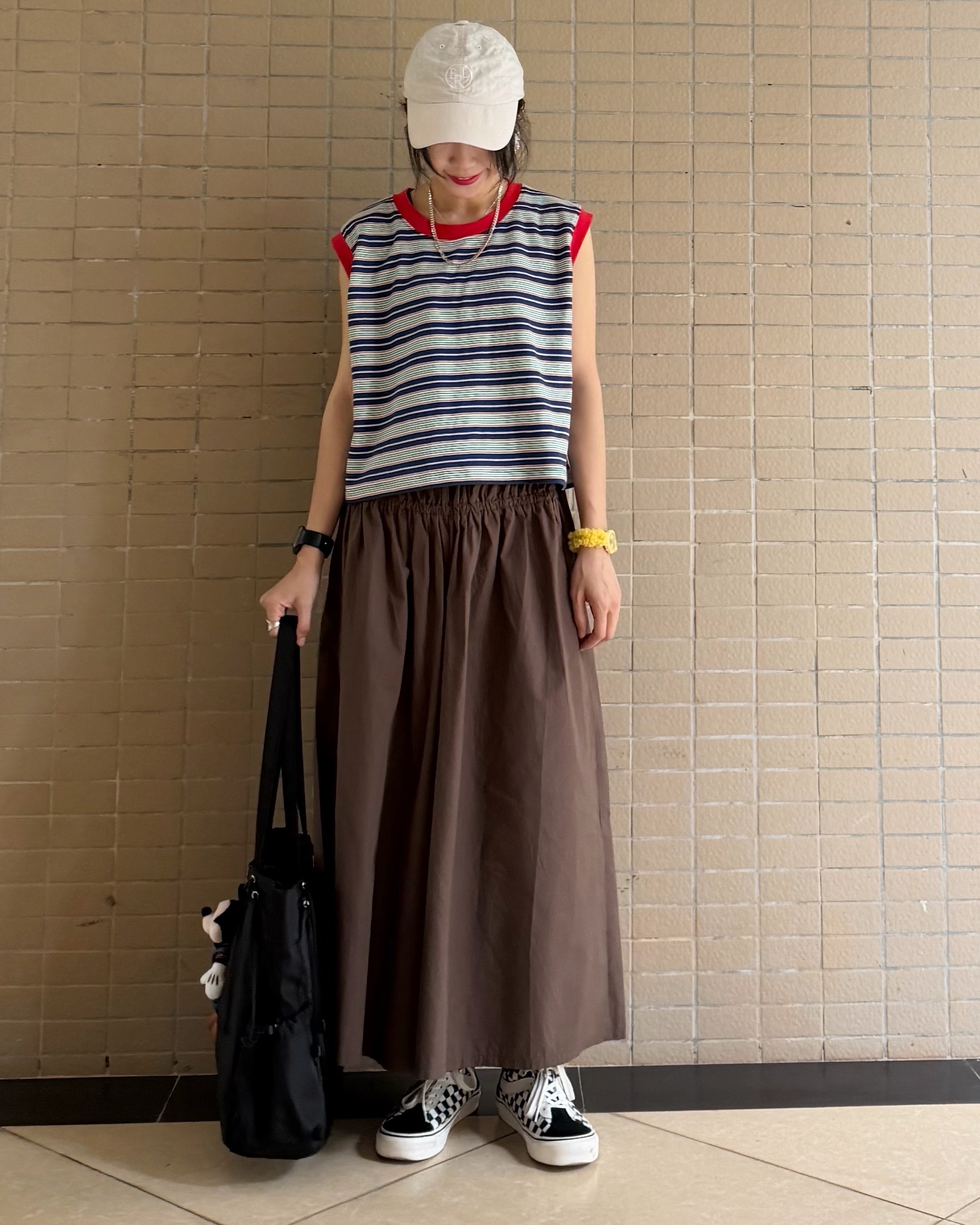 5月新品♥拼色邊橫間背心