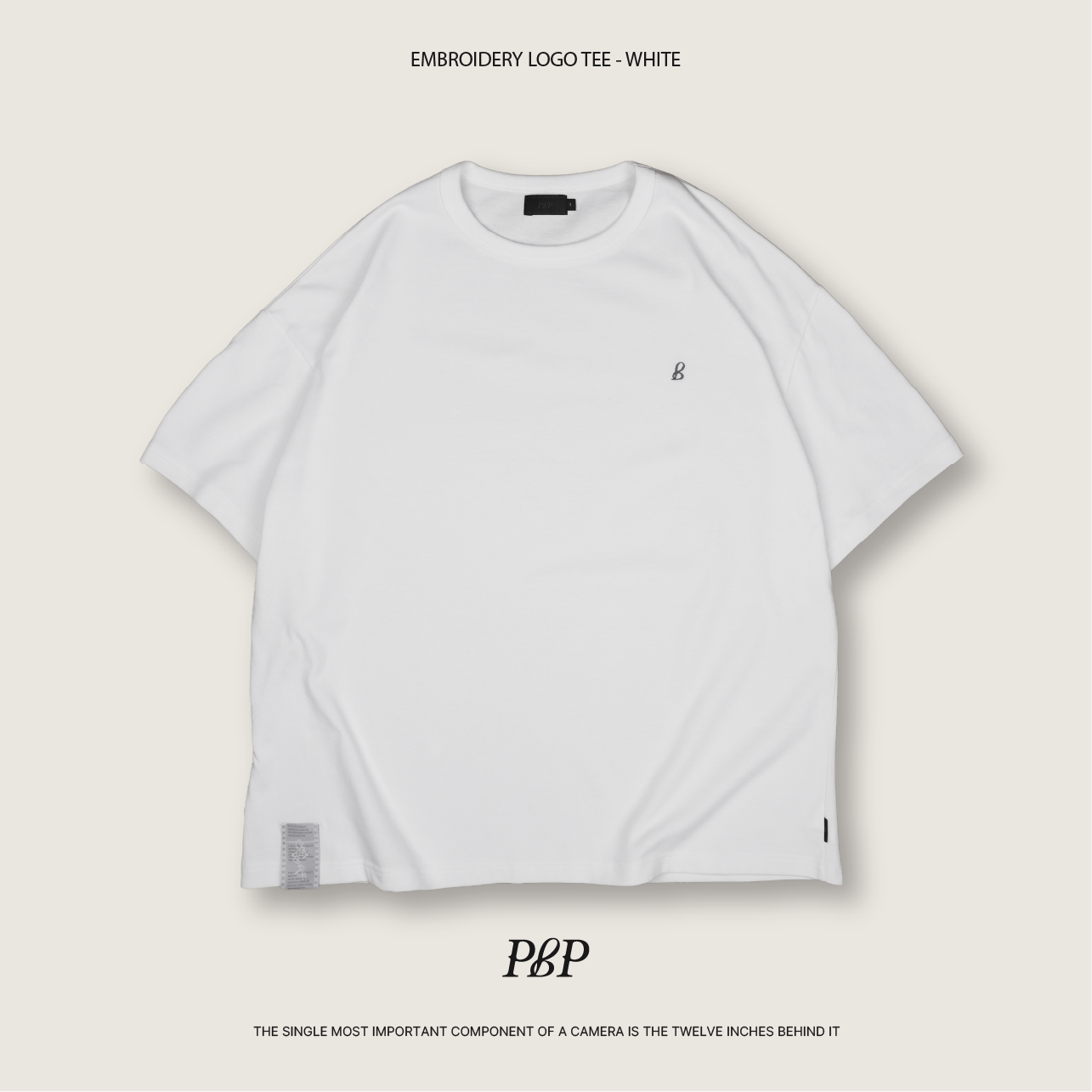 P.B.P - EMBROIDERY LOGO TEE  - WHITE