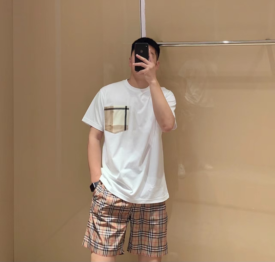 BBR 卡其色 格仔 短褲