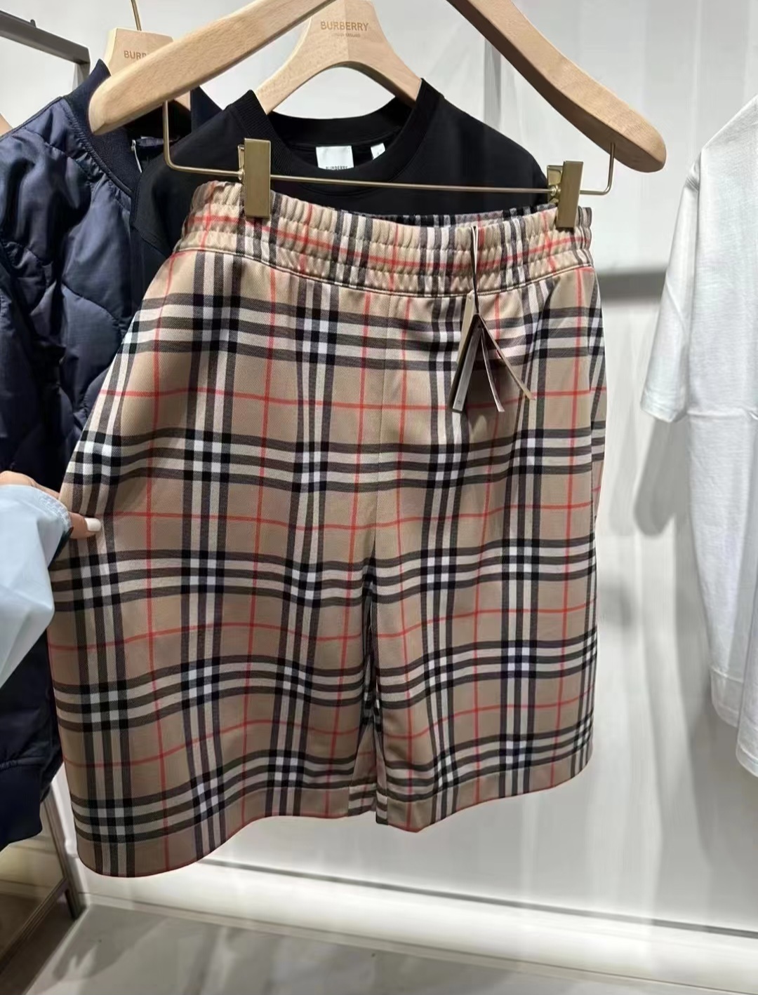 BBR 卡其色 格仔 短褲