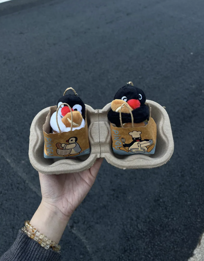 PINGU 企鵝家族 正版授權 麵包坊系列 紙袋 法棍 吊飾