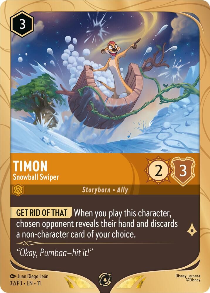 Disney Lorcana Promo - 32/P3 Timon - Snowball Swiper