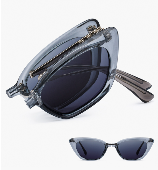 CR260505-C40 ENCLOS fold sunglassGRAY  送圓形眼鏡盒1個(顏色随機)