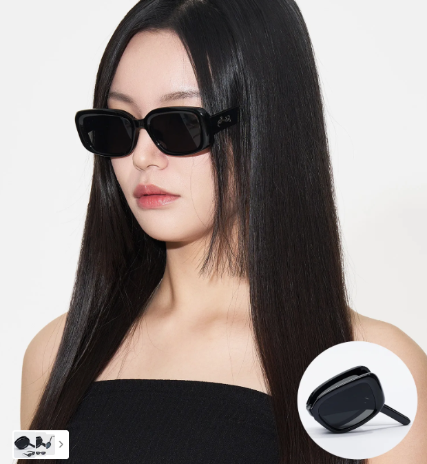 CR260505-C33 MAYE SUNGLASS BLACK  送圓形眼鏡盒1個(顏色随機)