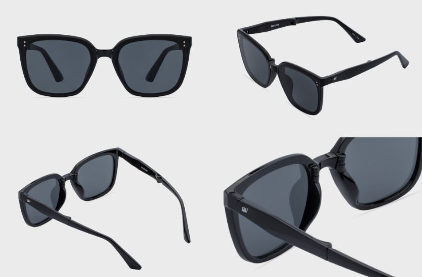 CR260505-C26 PIRPIR SUNGLASS BLACK  送圓形眼鏡盒1個(顏色随機)