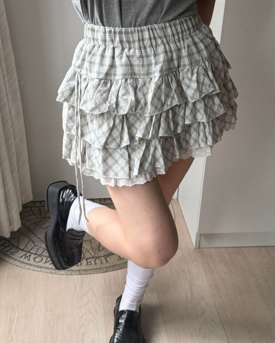 清新格紋蛋糕裙