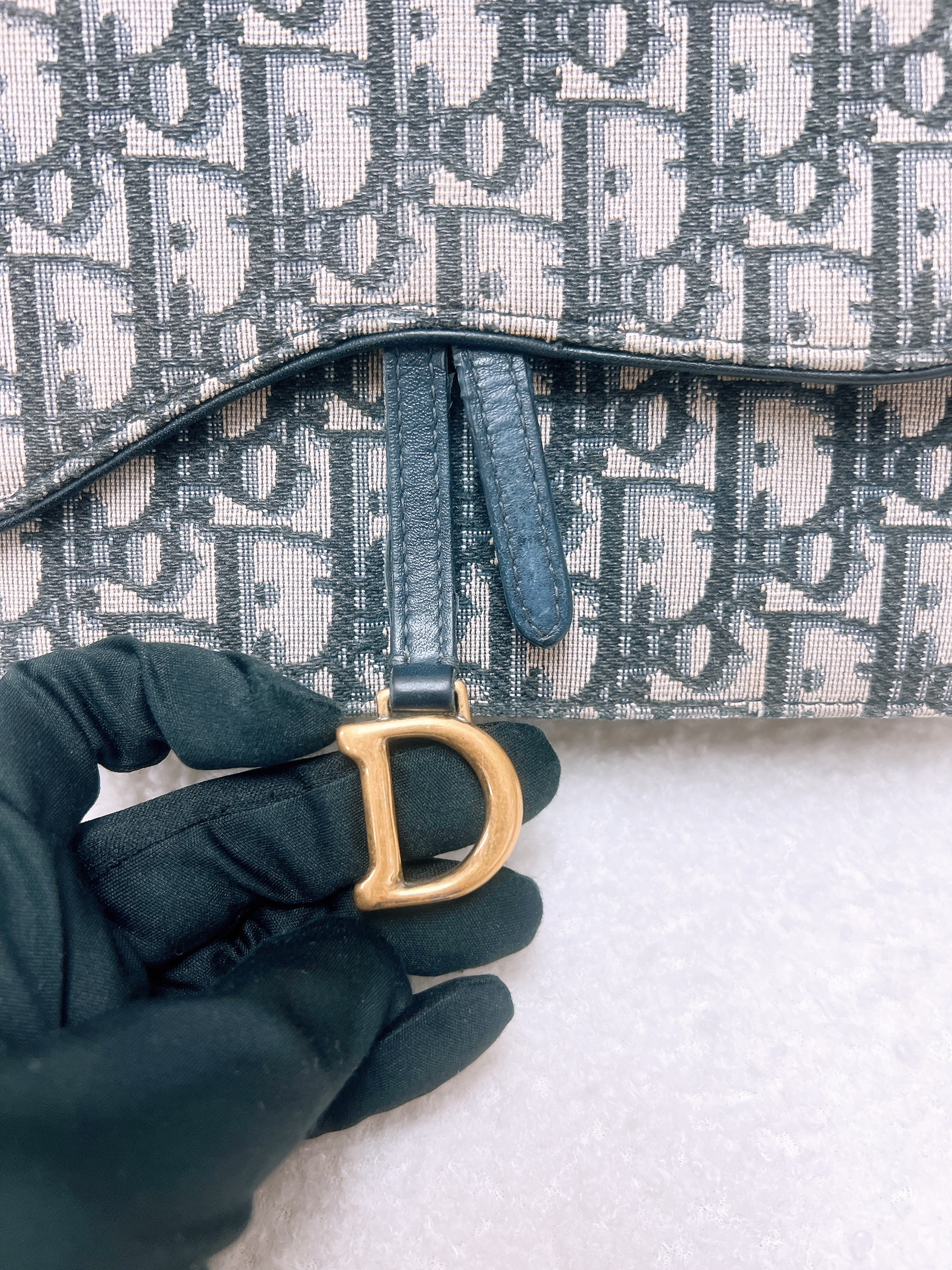 Dior saddle woc / wallet on chain (blue oblique)