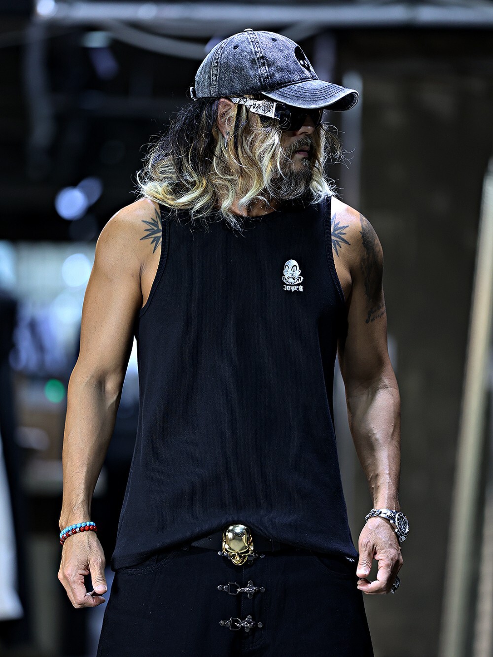 69 Clown Embroidered Ribbed Sleeveless Shirt