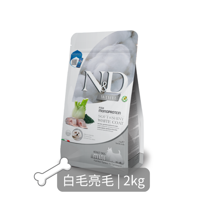 Farmina N&D 無穀物狗糧| 白毛亮毛| 2kg