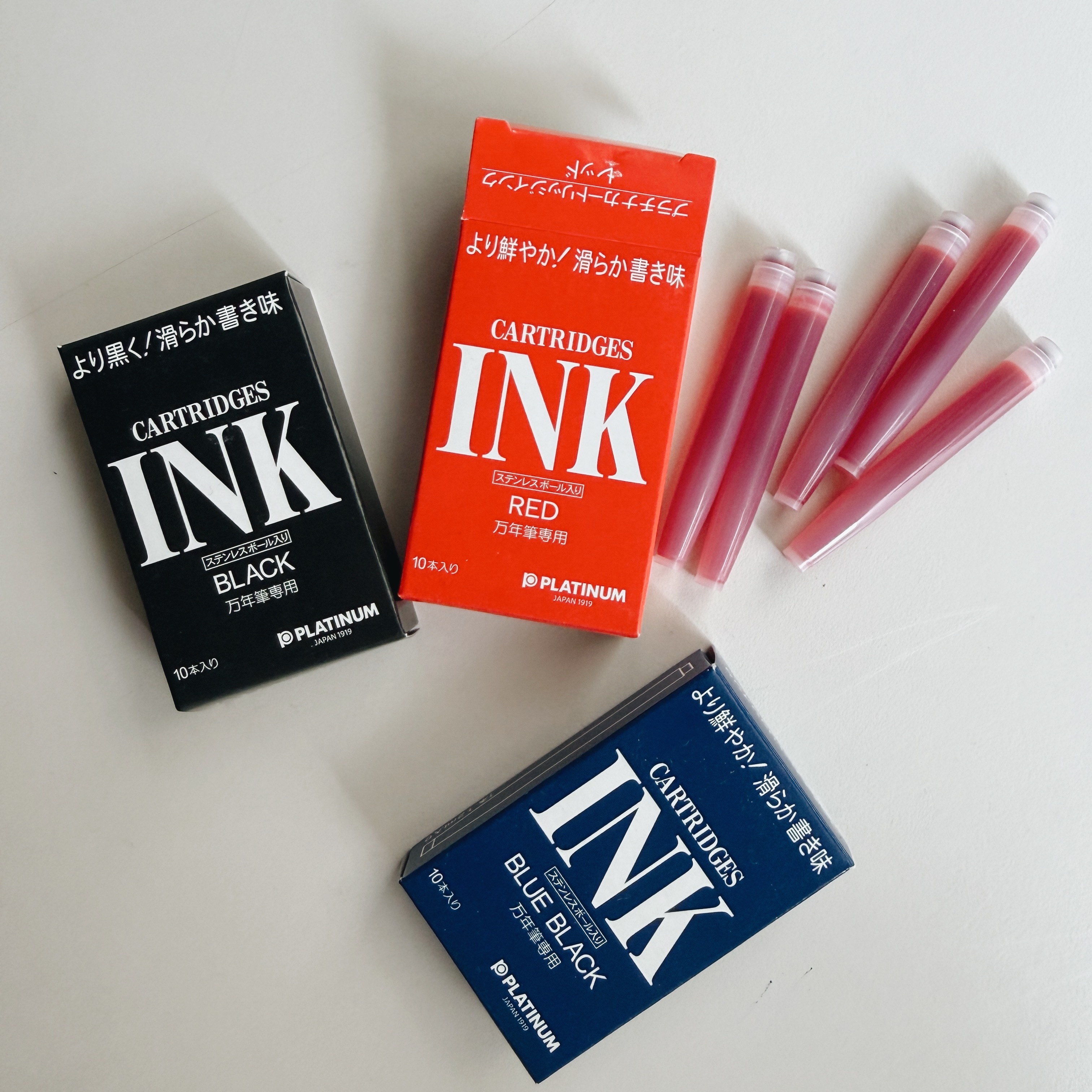 日本白金 原廠卡式墨水（10支入）