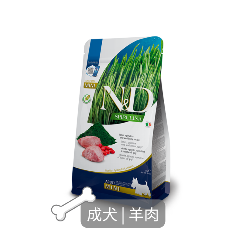 Farmina N&D天然螺旋藻無穀狗糧| 羊肉| 2kg| 成犬