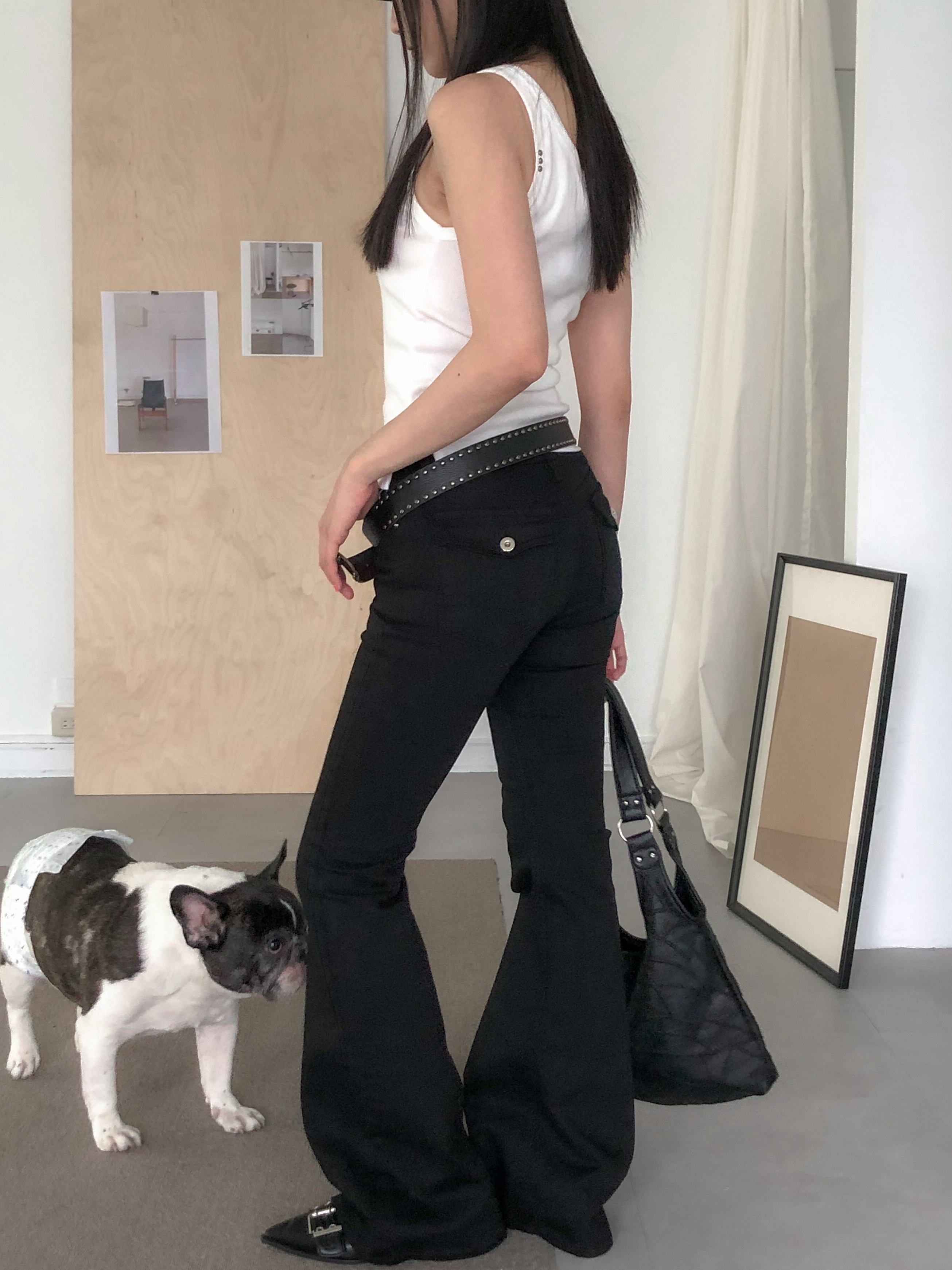 mini pocket bootcut pants #靴型褲