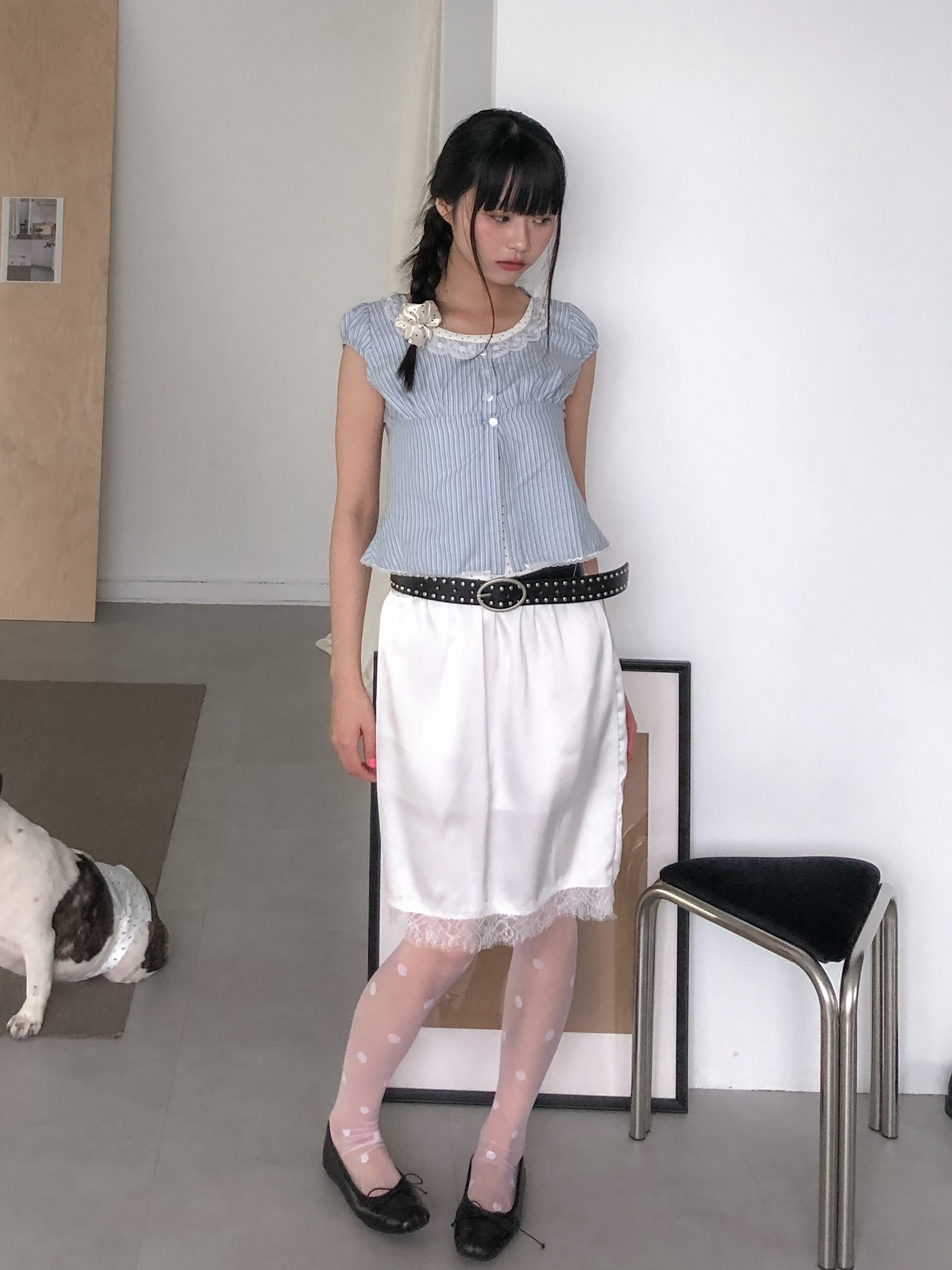 mood satin skirt #短裙