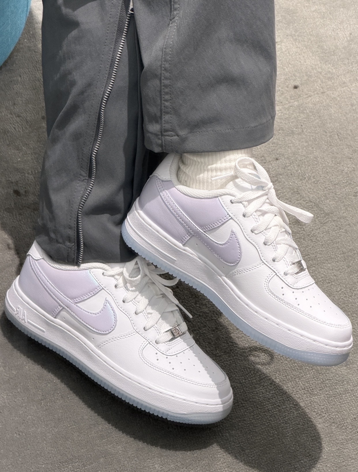 【預訂】NIKE AIR FORCE 1 白紫人魚-GS