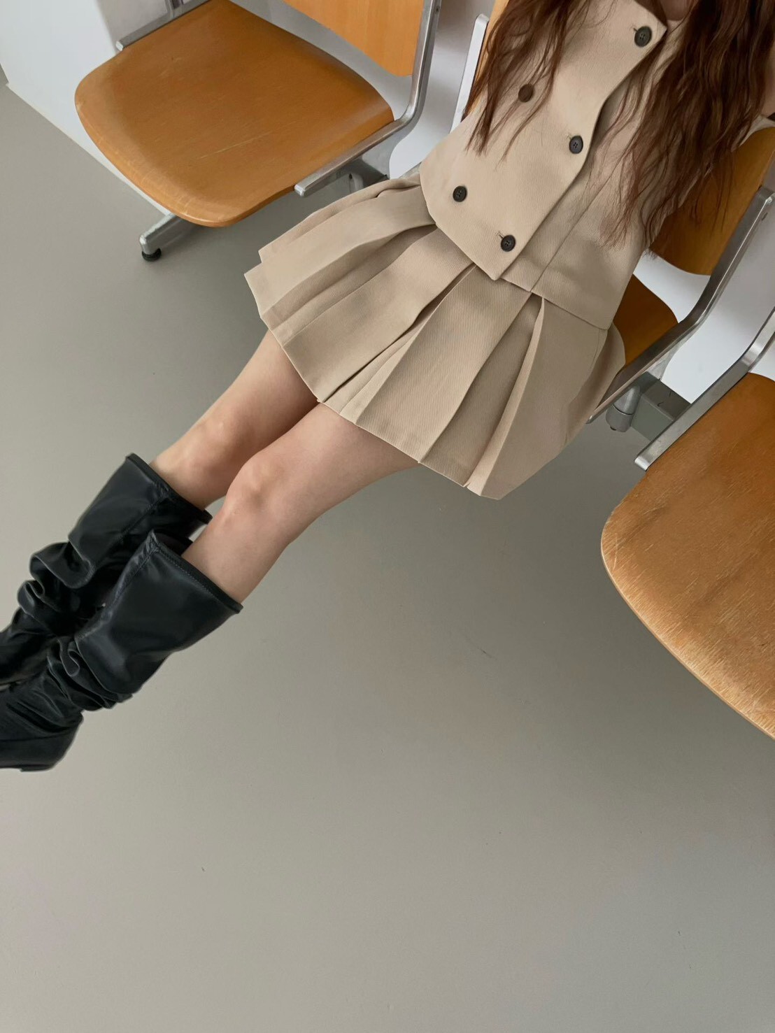 排釦背心  短裙(分售)