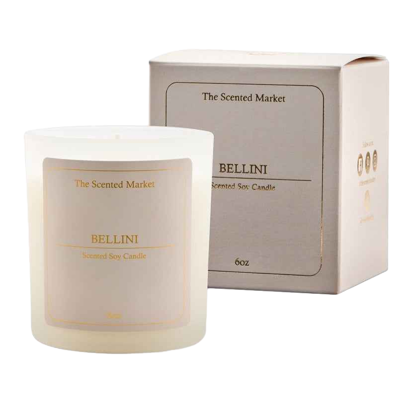 【The Scented Market】蜜桃貝里尼香氛大豆蠟燭 6oz｜BELLINI Soy Wax Candle 6oz  貝里尼