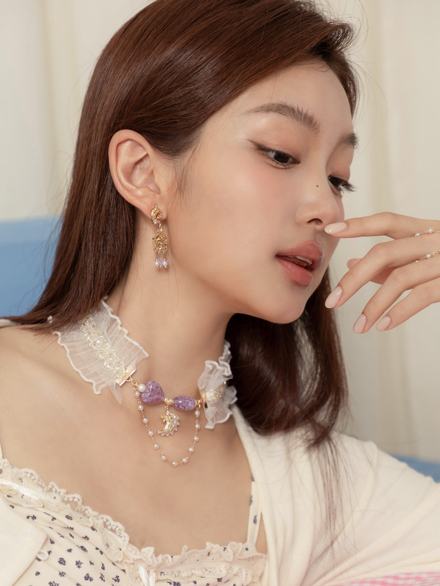 My Crush!。14KGP旋轉木馬純銀針耳環