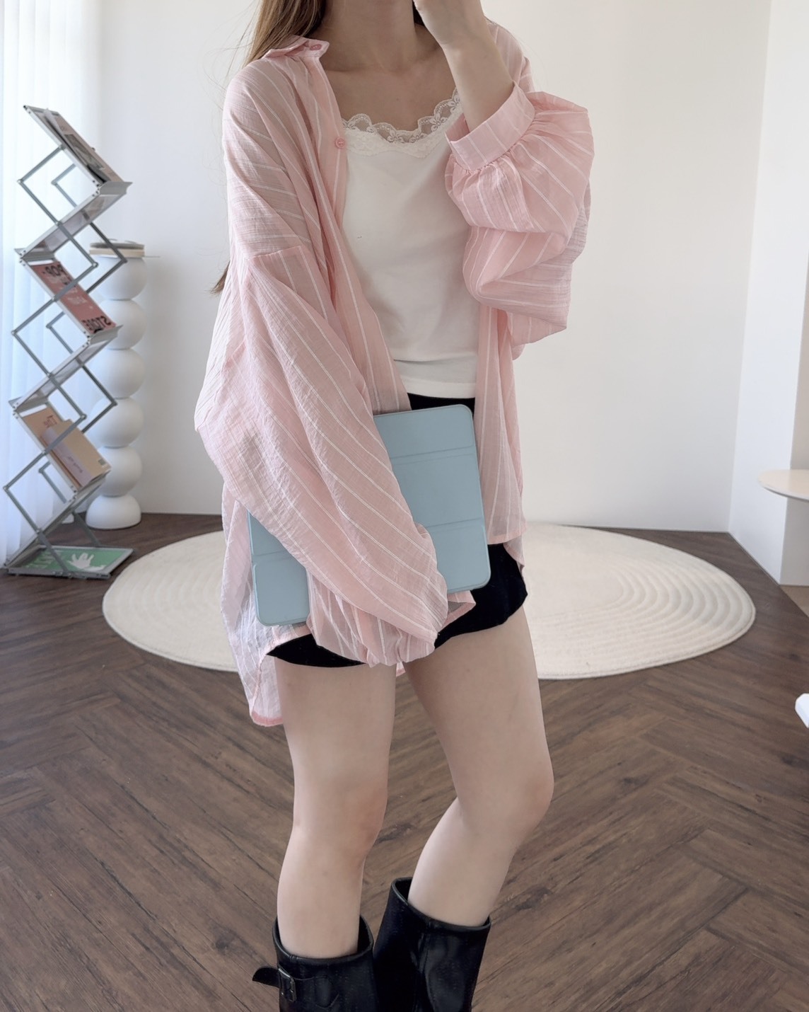 法朵Fado shop｜清爽直條紋透膚襯衫 3725012 四色