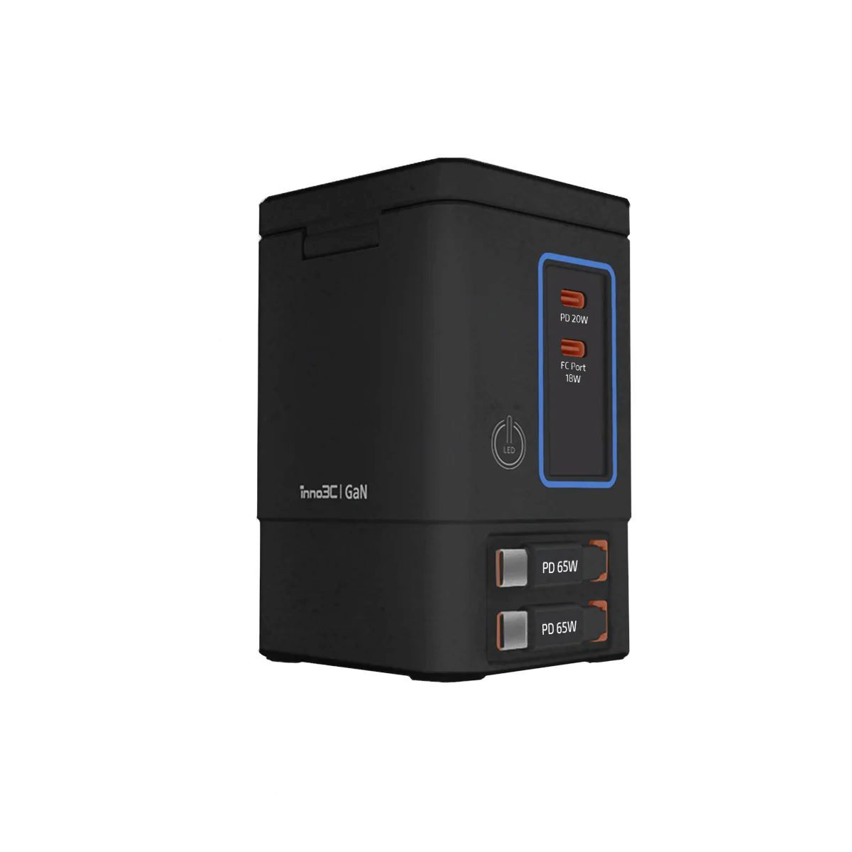 i-105C2 105W Qi2 + GaN 六合一無線快速充電座內置可伸縮Type-C線