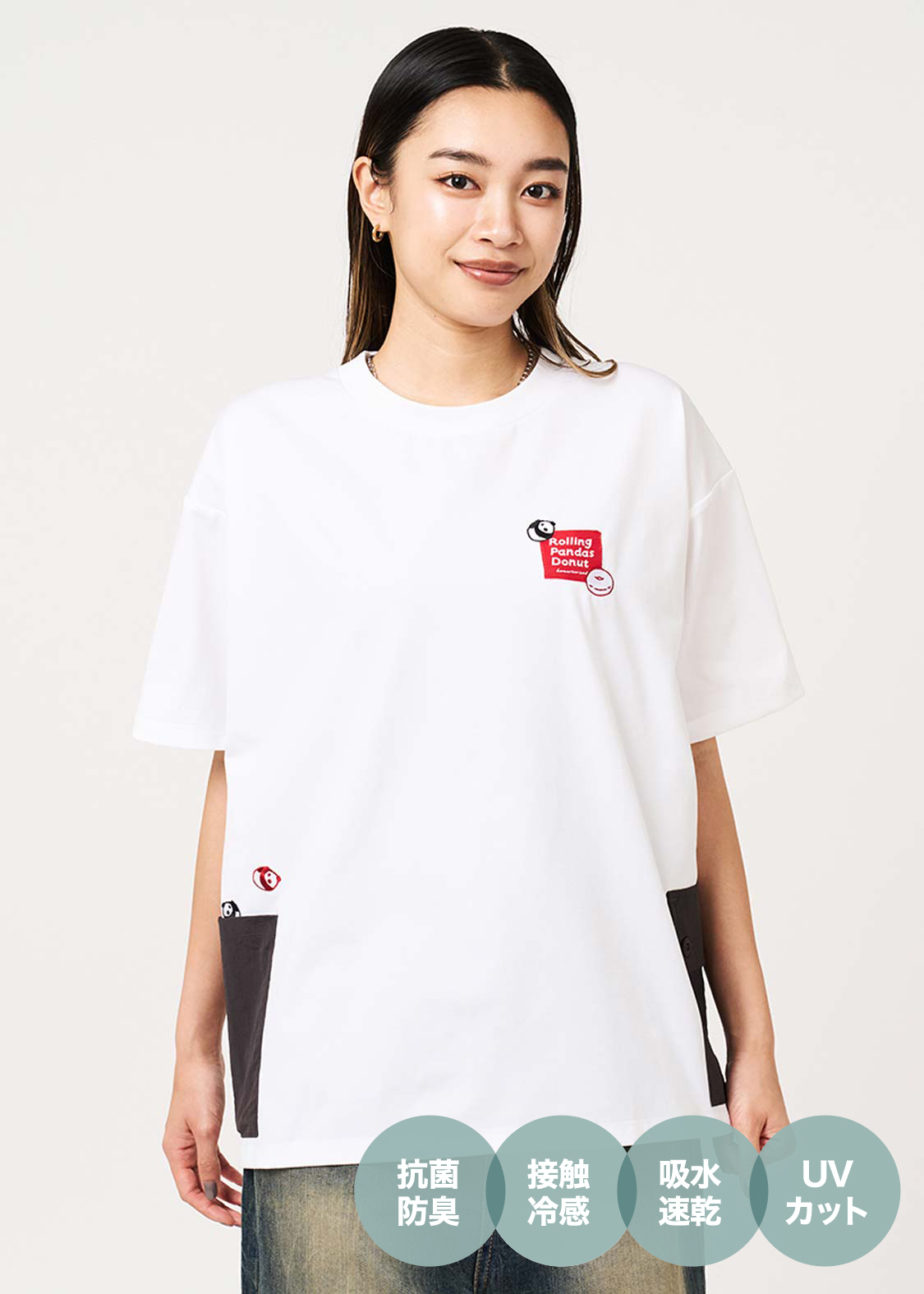 日本預訂 graniph GH Rolling Panda's Donuts | Cargo Pocket T-Shirt