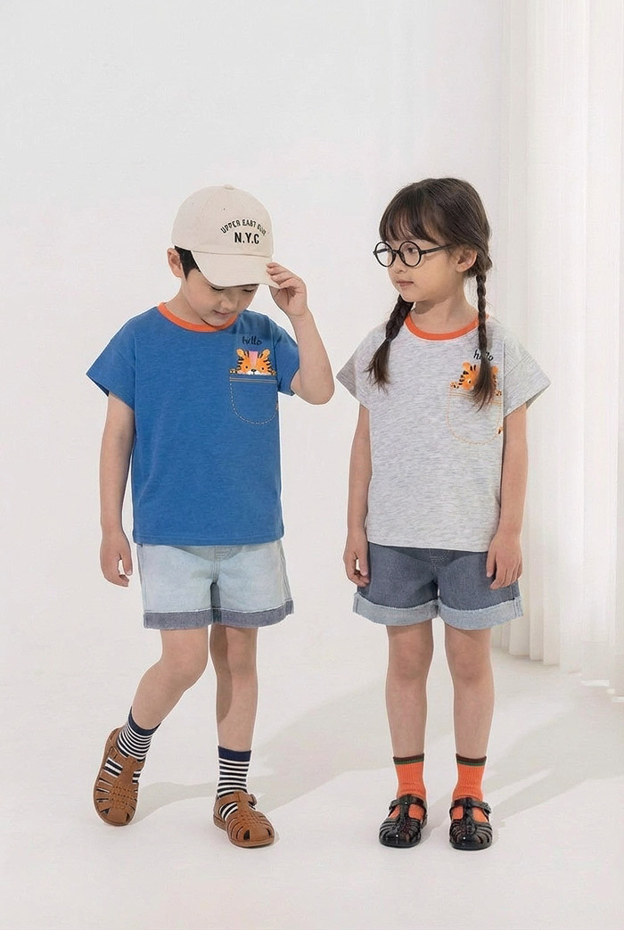 正韓夏orangemom 兩色口袋老虎上衣