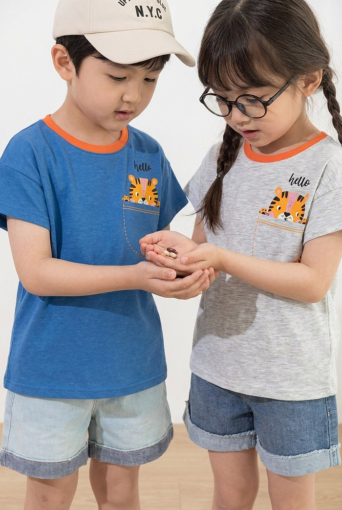 正韓夏orangemom 兩色口袋老虎上衣