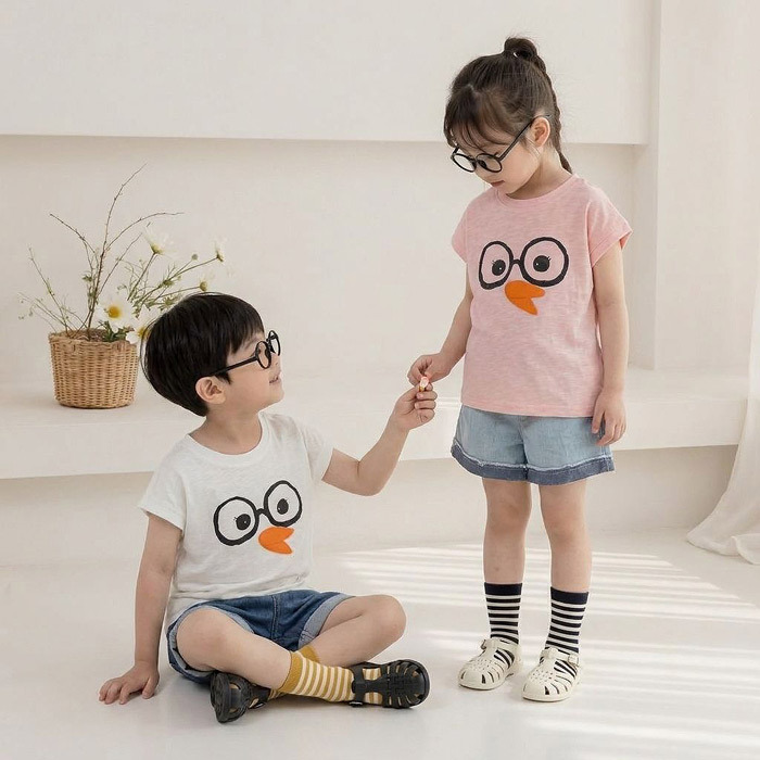 正韓夏orangemom 兩色眼鏡鳥上衣