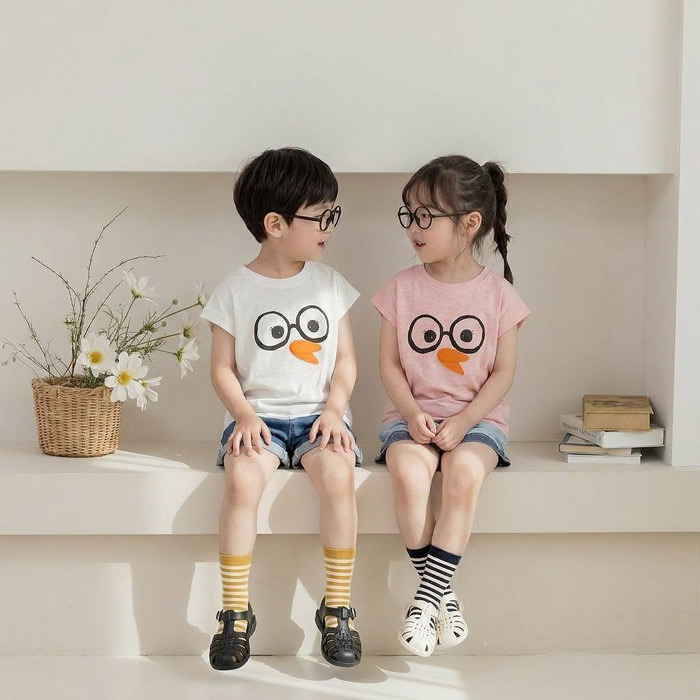正韓夏orangemom 兩色眼鏡鳥上衣