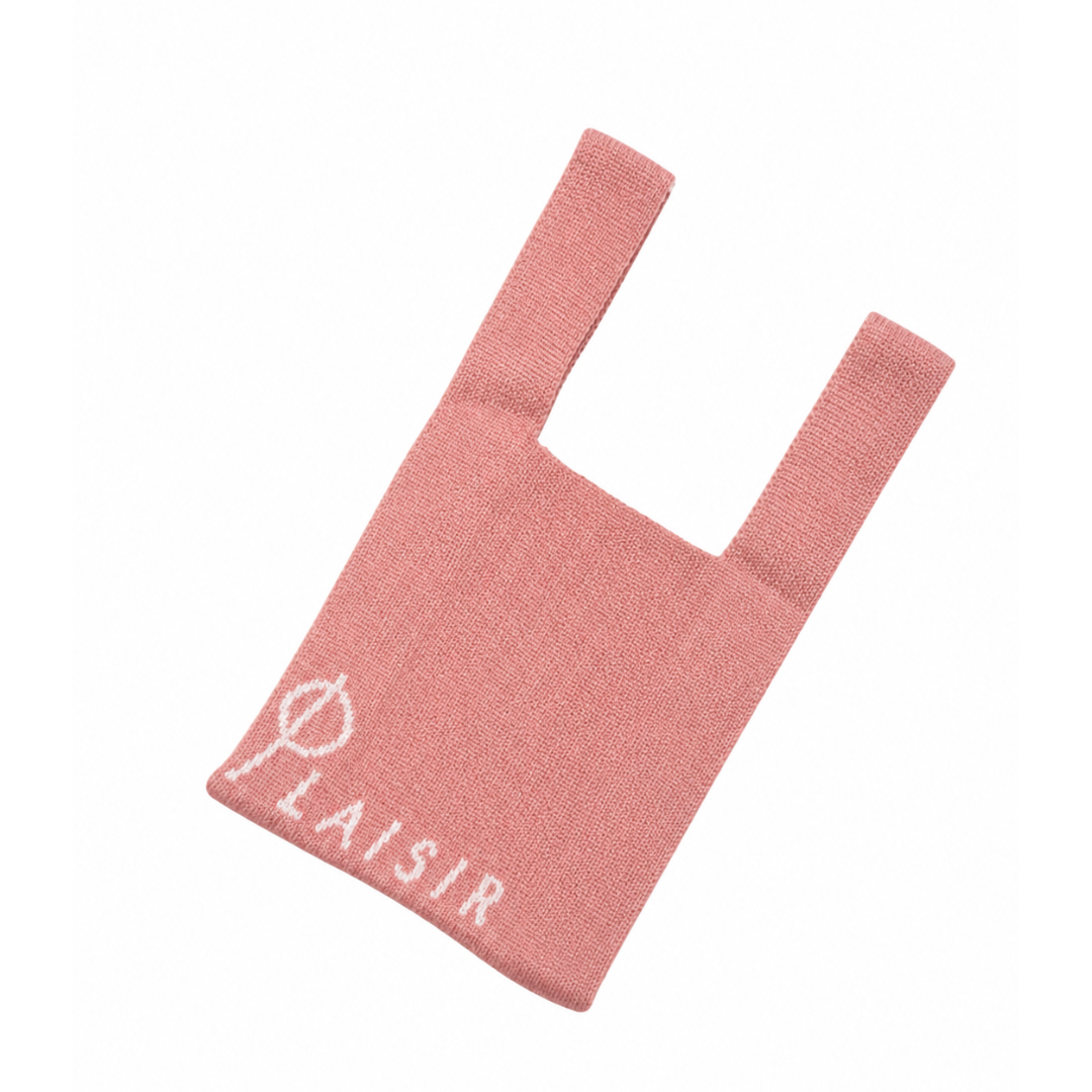 Plaisir 粉色編織隨行手提袋