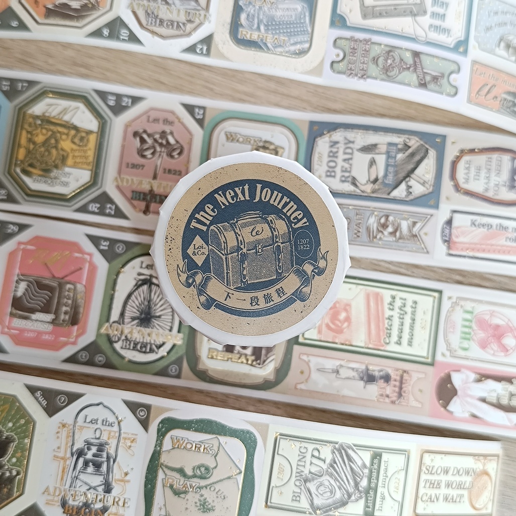 樂意Loi．下一段旅程 4cm割型燙金模造紙膠帶<整捲/分裝>