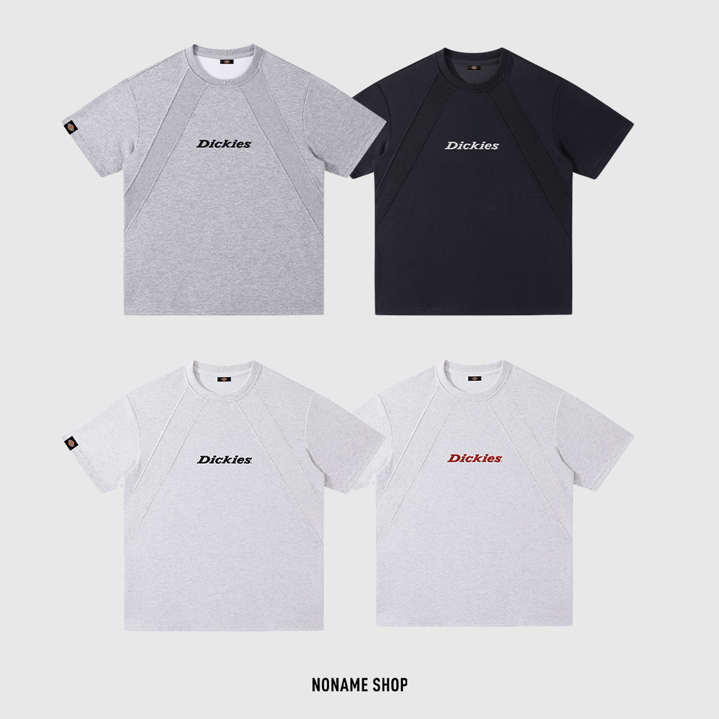 DICKIES 美式 復古 CLEANFINT 拼接 線條 寬鬆 落肩 短袖 四色 (男款)