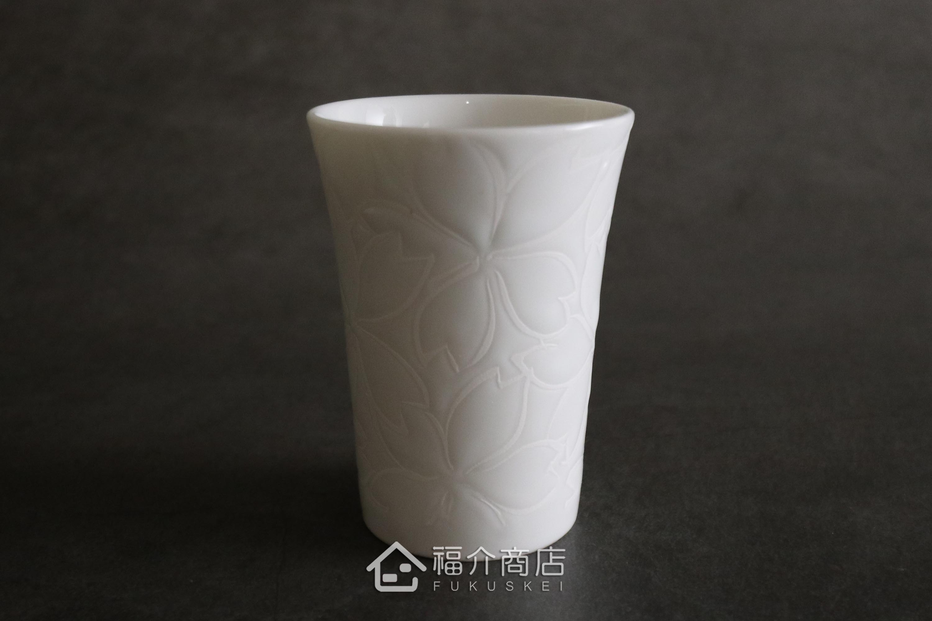 櫻花細長白瓷杯