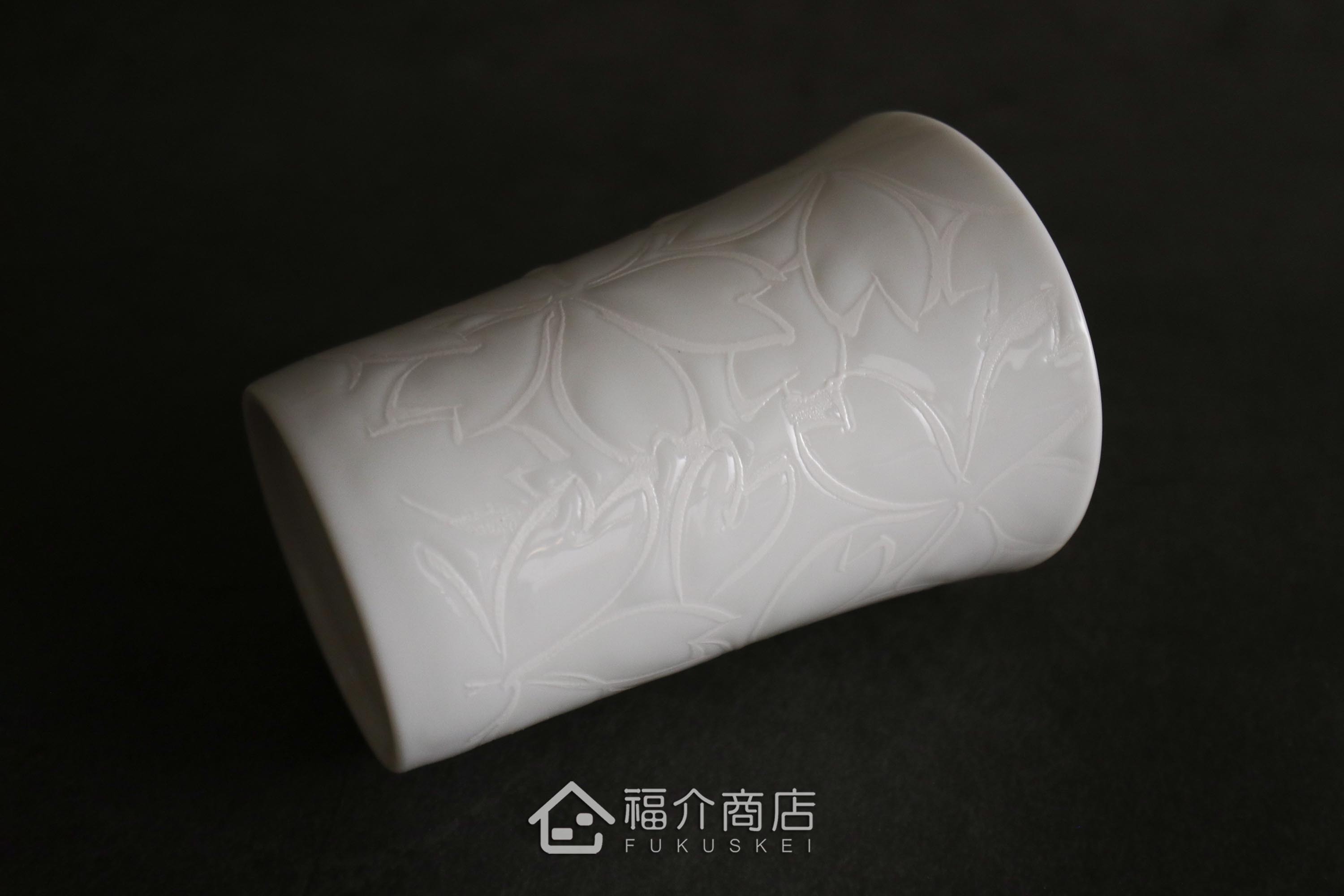 櫻花細長白瓷杯