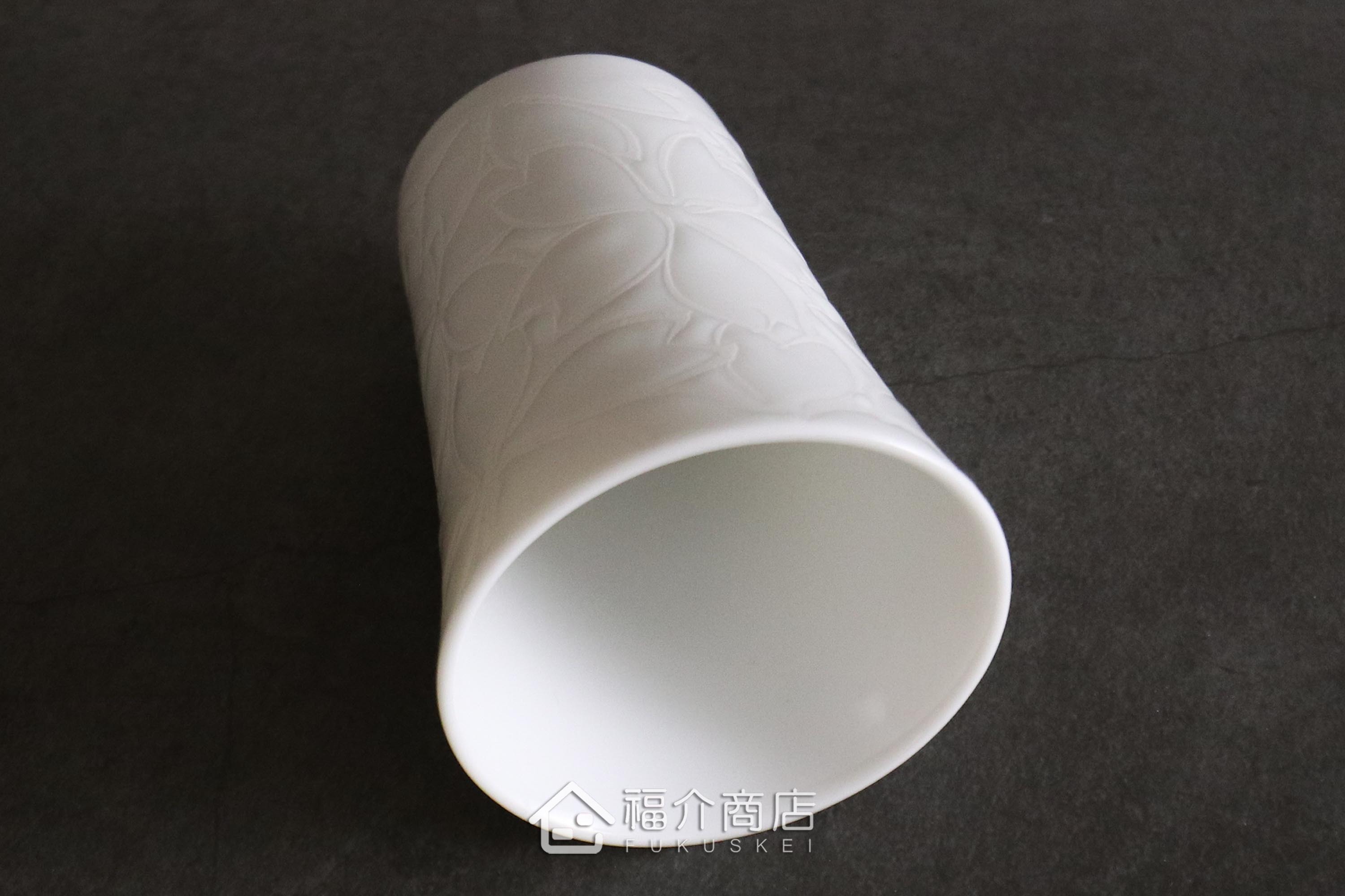 櫻花細長白瓷杯