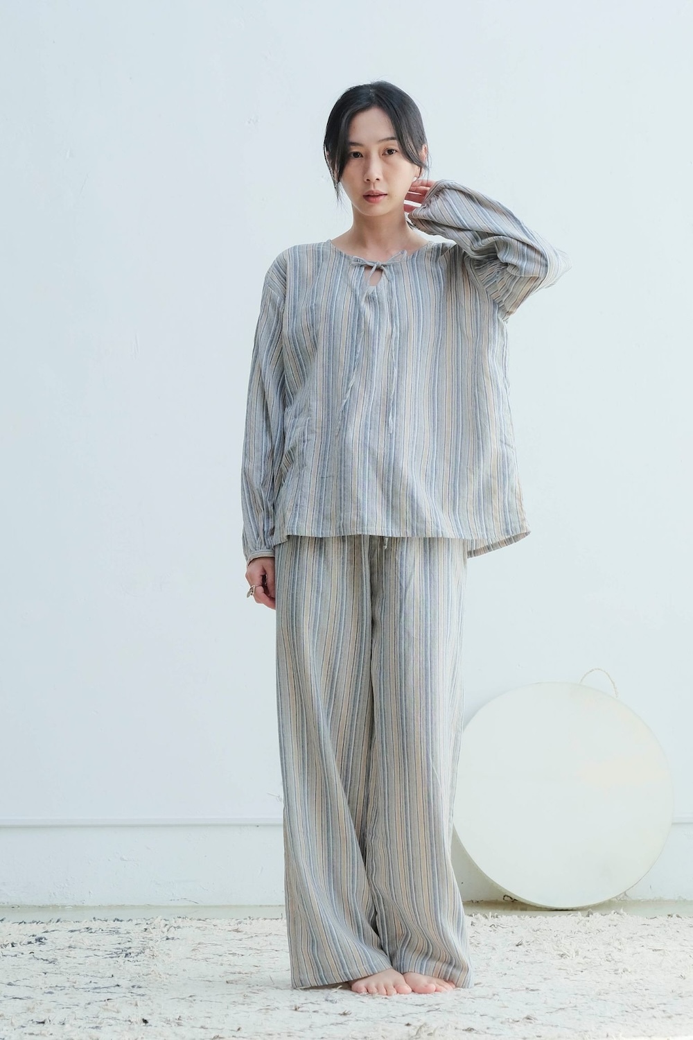 Ujeli 手織純棉家居服 條紋
