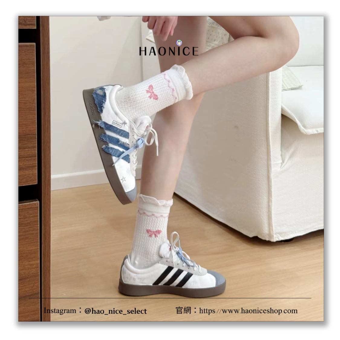 【HAO NICE】客製🎨adidas Neo VL Court⚡️湛藍牛仔 牛仔布 藍棕色 板鞋 休閒鞋 假一賠十 配合legit 驗貨