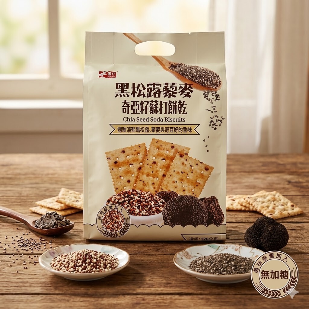 黑松露藜麥奇亞籽蘇打餅乾 320g