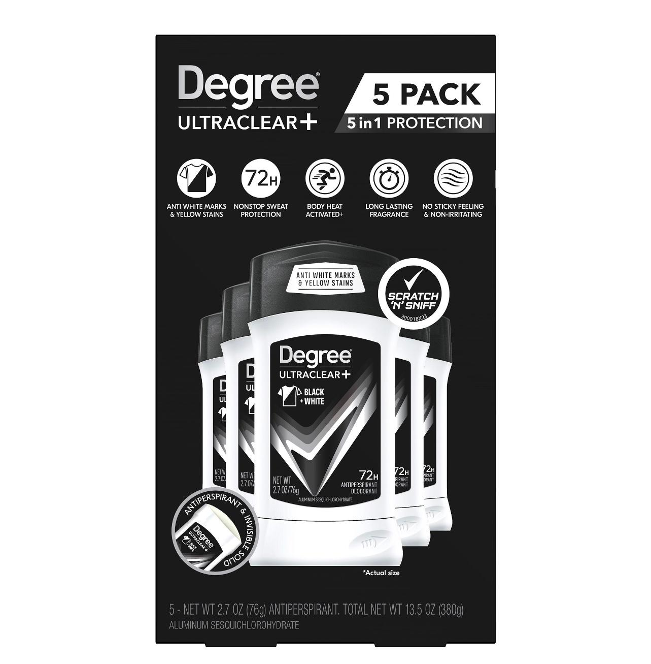 【預購】Degree H050652 男士無痕止汗膏 2.7oz （5件裝）