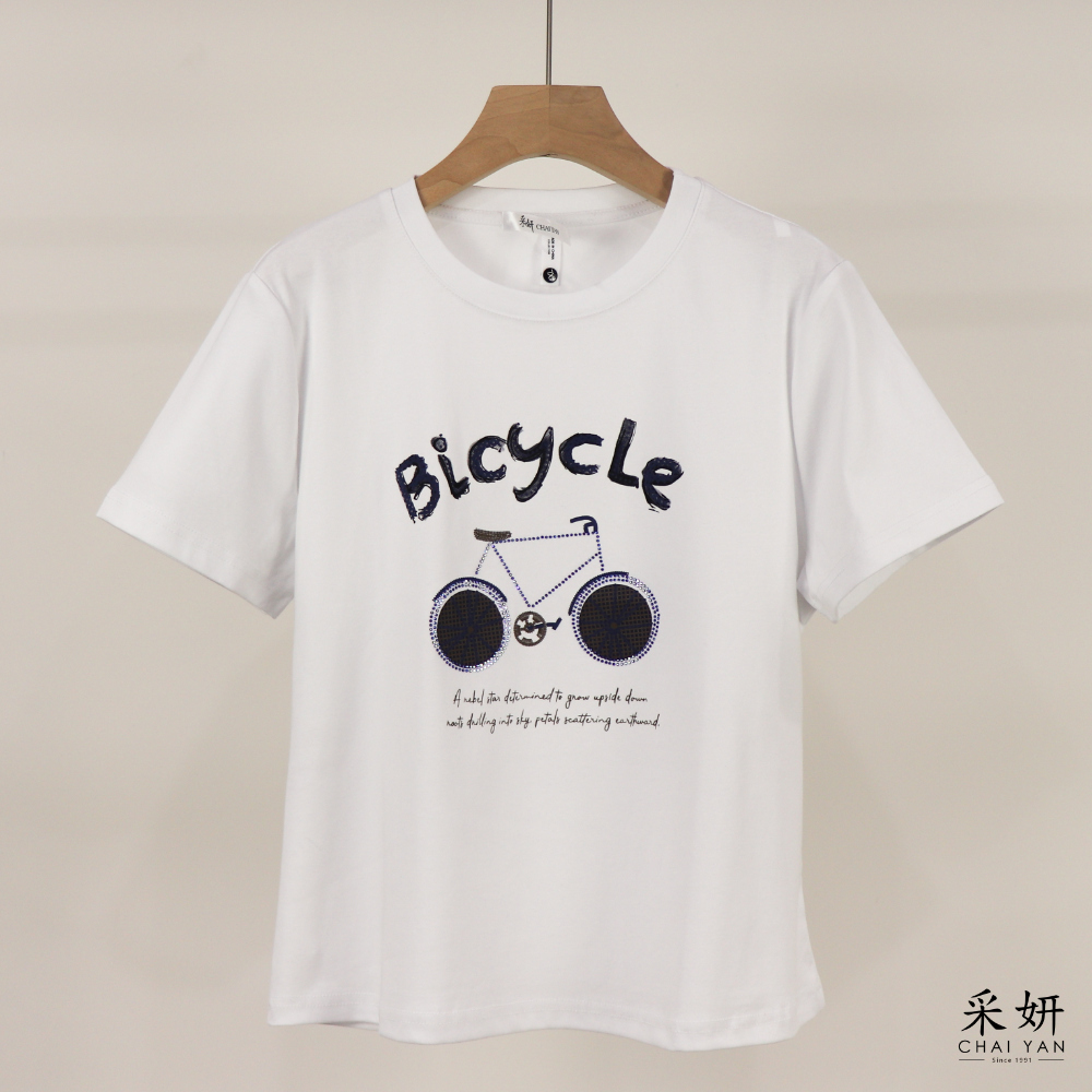 水鑽腳踏車短袖上衣