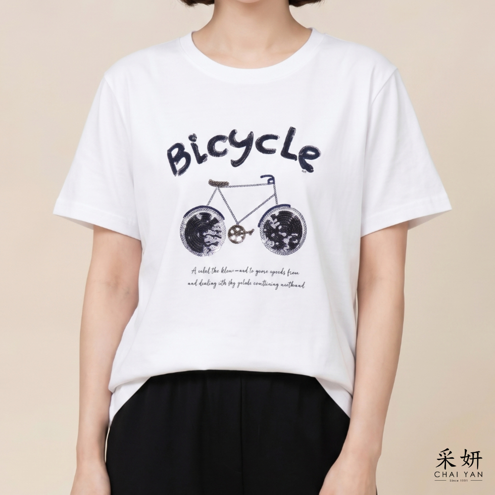 水鑽腳踏車短袖上衣