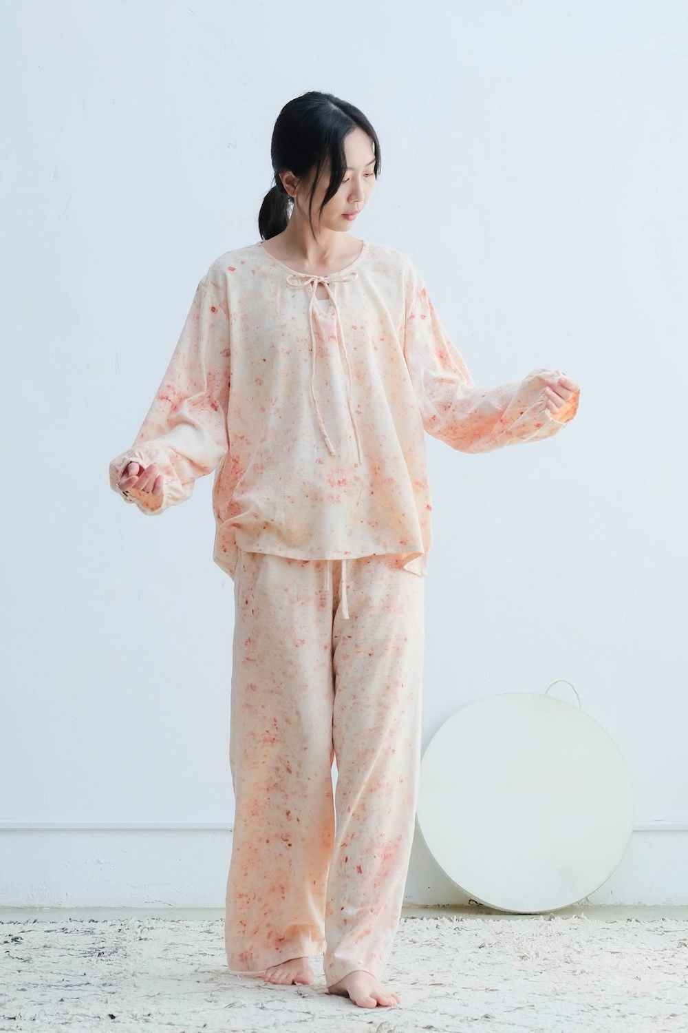 Ujeli 手織純棉家居服 花卉染